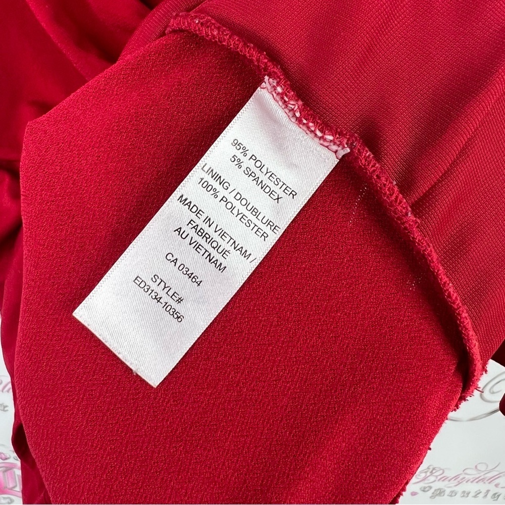 Ricki's long sleeve swoop style y2k Bold Red Drape Blouse with Zipper - Picture 6 of 8
